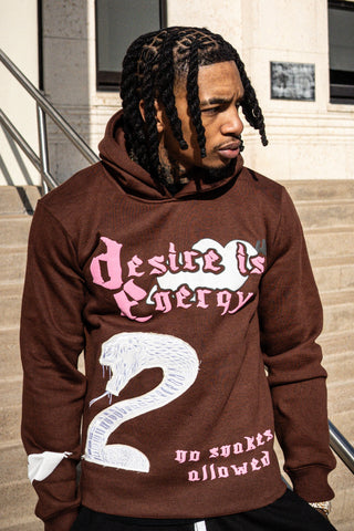 “No Snakes Allowed” - Brown Cropped Hoodie