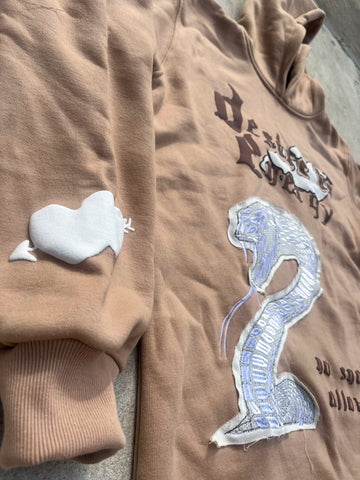 “No Snakes Allowed” - Creme Cropped Hoodie