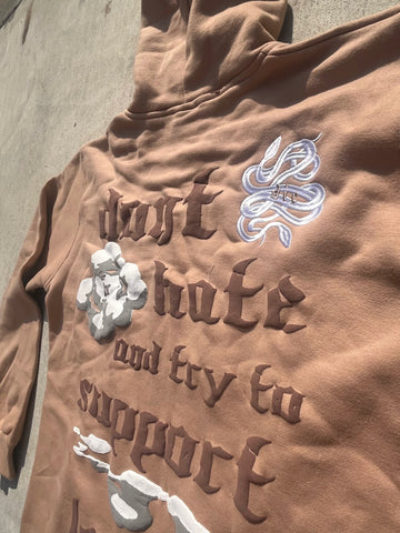 “No Snakes Allowed” - Creme Cropped Hoodie