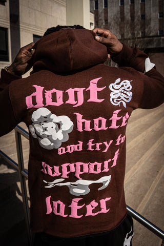 “No Snakes Allowed” - Brown Cropped Hoodie