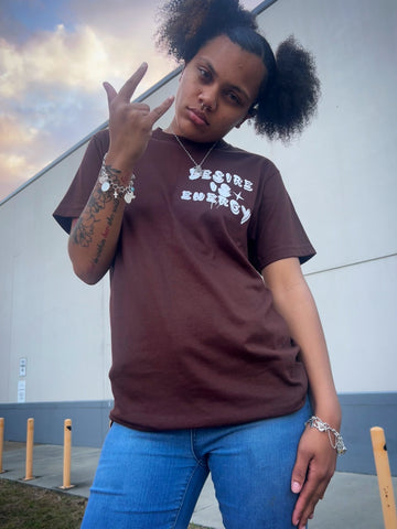 “No fake smiles” T-shirt(Brown)