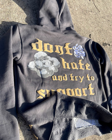 “No Snakes Allowed” - Grey Cropped Hoodie