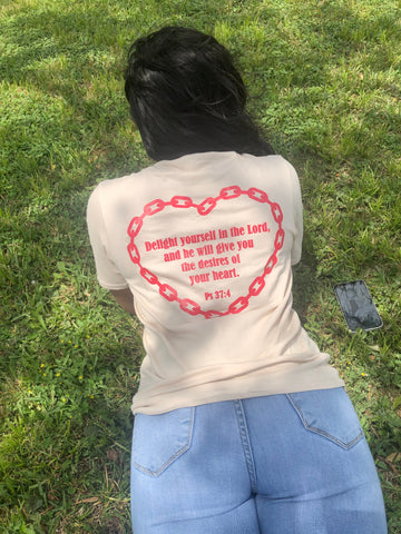 "Heart Chained to Scripture" Tee - Red Velvet